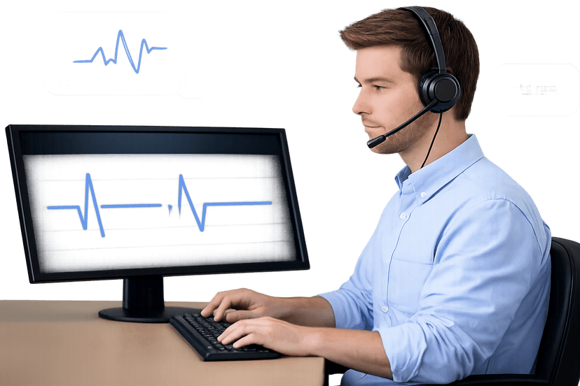 Step 2: Connect to a trained emergency specialist at the monitoring center