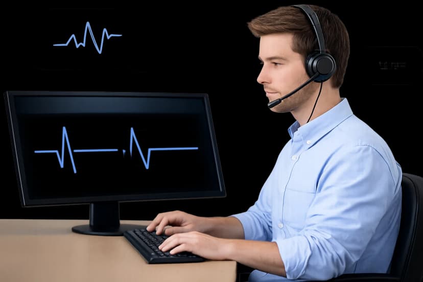 Step 2: Connect to a trained emergency specialist at the monitoring center